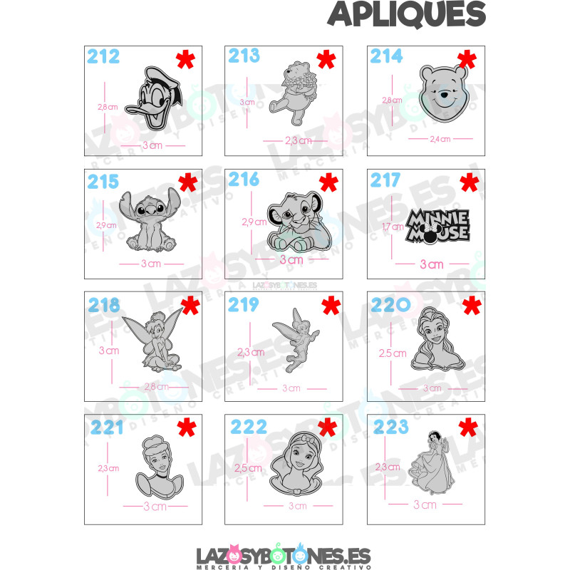 APLIQUE - RESINA PERSONAJES