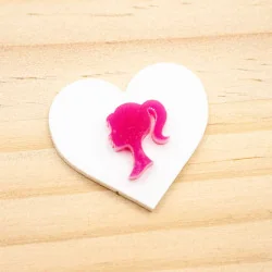 APLIQUE RESINA DOBLE - CORAZÓN BARBIE SILUETA APLIQUE RESINA DOBLE - CORAZÓN BARBIE SILUETA