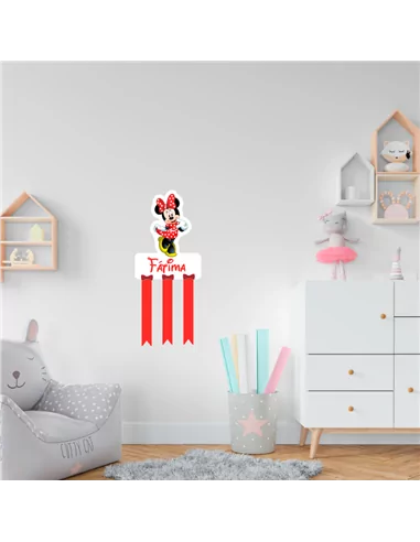 PORTA LAZOS PERSONALIZADO - MINNIE ROJA