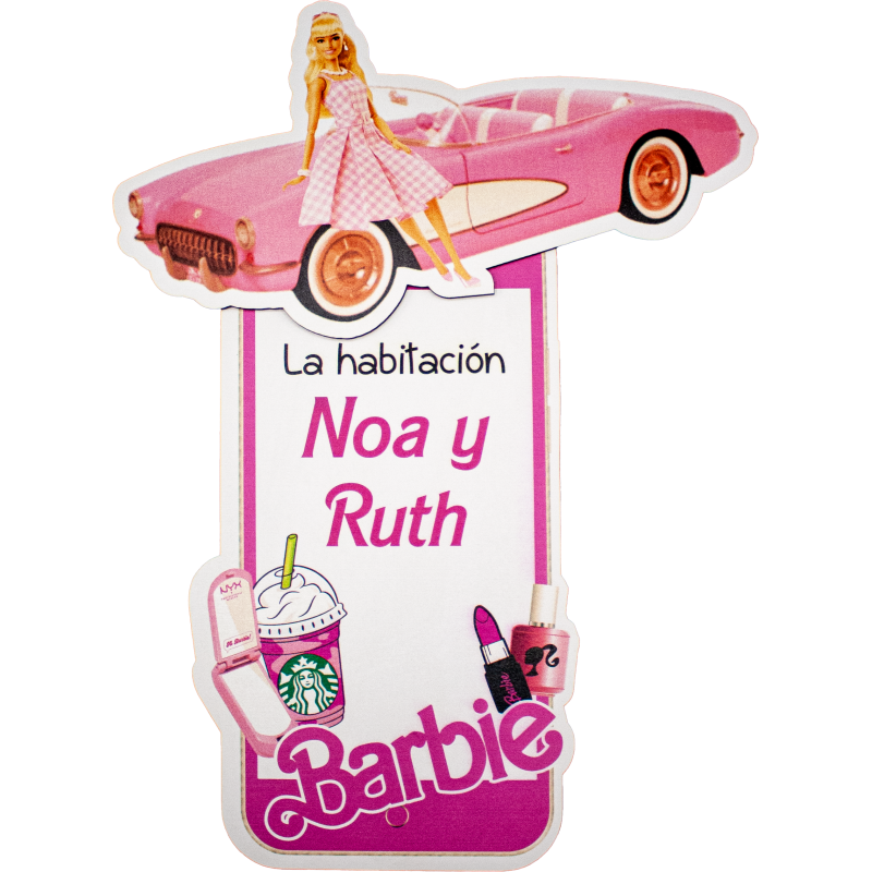 LETRERO DE MADERA - BARBIE