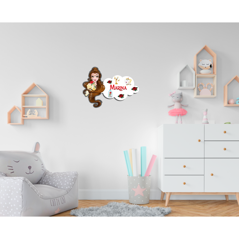 LETRERO DE MADERA - PRINCESA BELLA