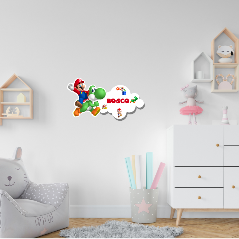 LETRERO DE MADERA - MARIO BROS