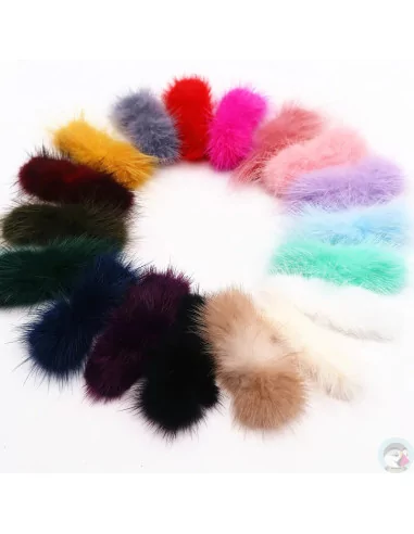 POMPONES de pelo sintético 7cm - Varios colores