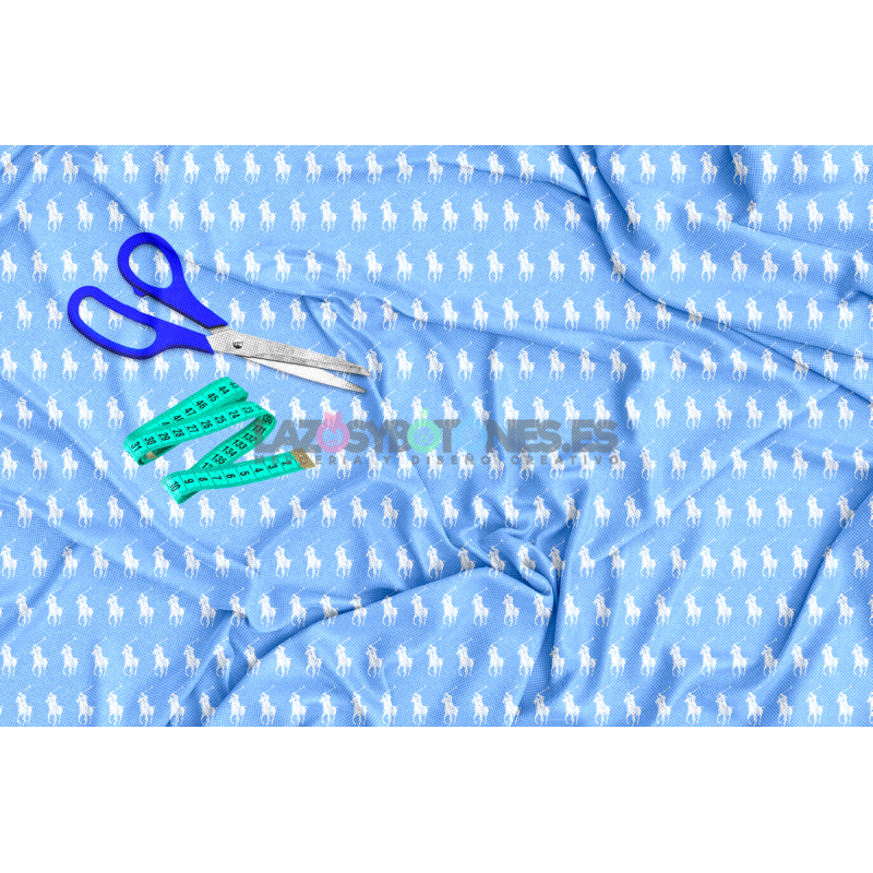 ¡PREVENTA! Tela Polo RL Azul/Blanco - 150cm/ancho