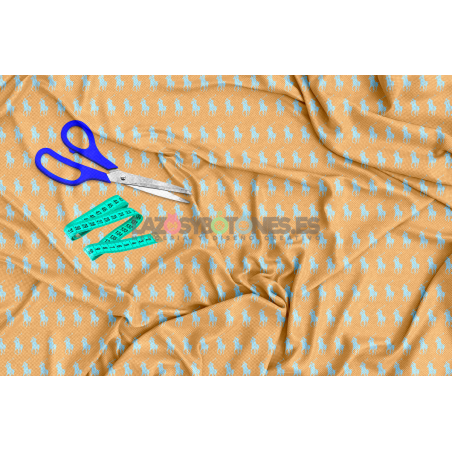 ¡PREVENTA! Tela Polo RL Camel/Azul - 150cm/ancho