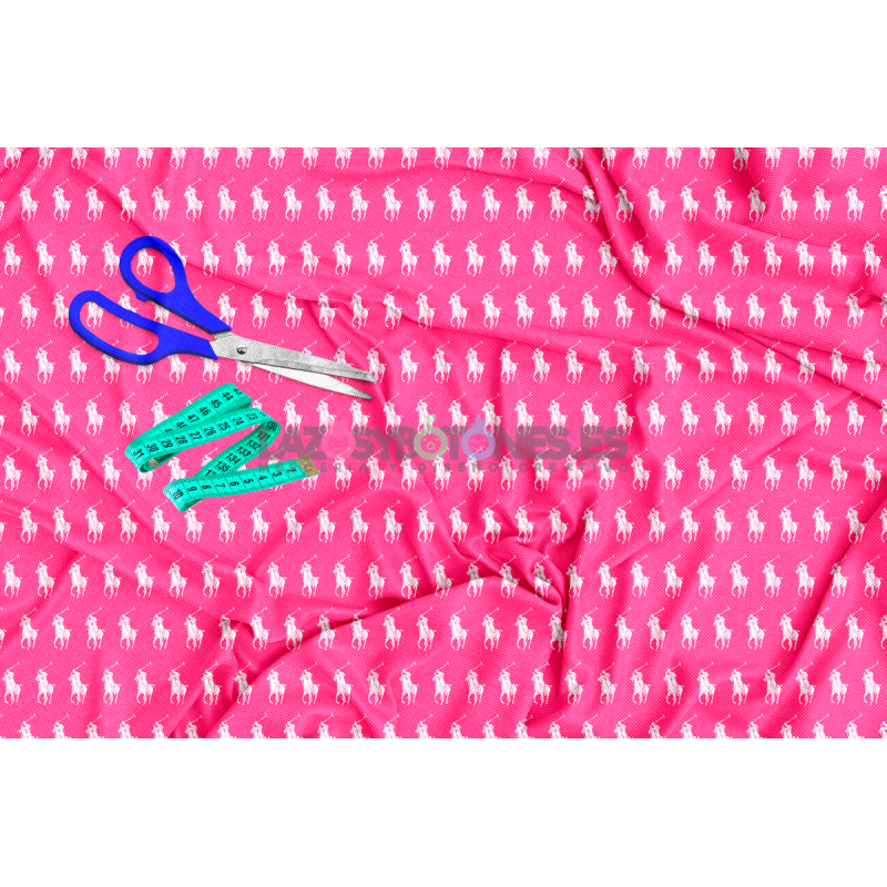 ¡PREVENTA! Tela Polo RL Fucsia/Blanco - 150cm/ancho