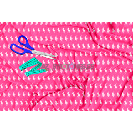 ¡PREVENTA! Tela Polo RL Fucsia/Blanco - 150cm/ancho