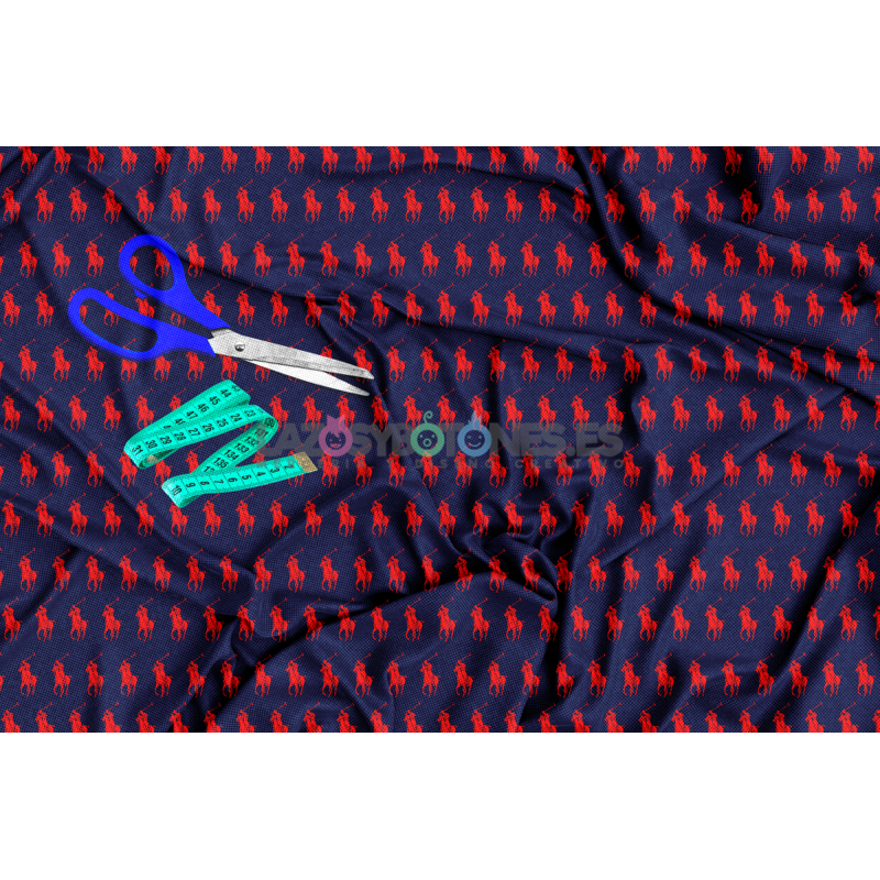 ¡PREVENTA! Tela Polo RL Marino/Rojo - 150cm/ancho