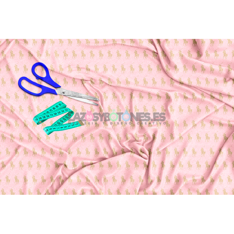 ¡PREVENTA! Tela Polo RL Rosa/Blanco - 150cm/ancho