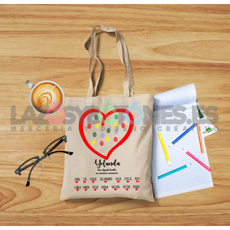 BOLSA PERSONALIZADA PROFESORES - CORAZÓN