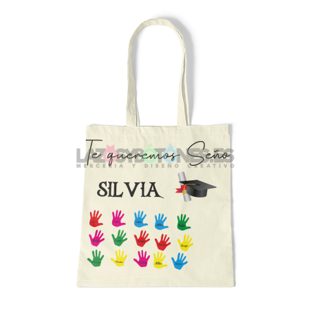 BOLSA PERSONALIZADA PROFESORES - BIRRETE Y MANOS