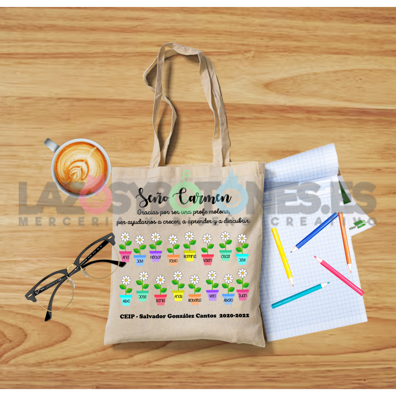 BOLSA PERSONALIZADA PROFESORES - PROFE MACETAS