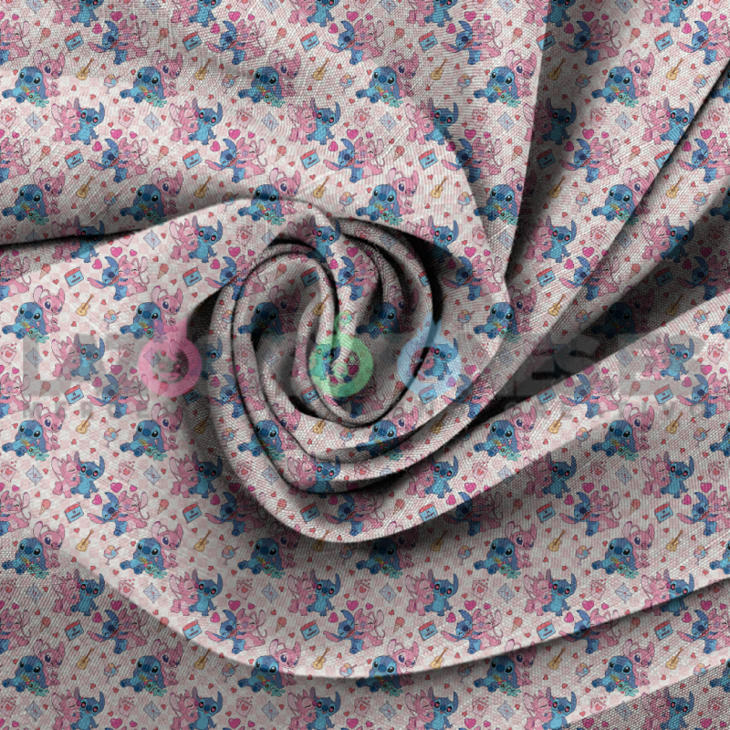 Tela Stitch Corazones - 150cm/ancho