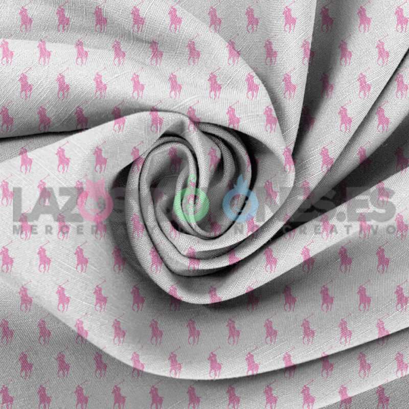 Tela Polo RL Blanco/rosa - 150cm/ancho