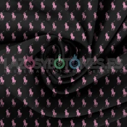 Tela Polo RL Negro/rosa - 150cm/ancho Tela Polo RL Negro/rosa - 150cm/ancho