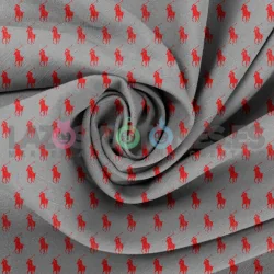 Tela Polo RL Gris/Rojo - 150cm/ancho Tela Polo RL Gris/Rojo - 150cm/ancho