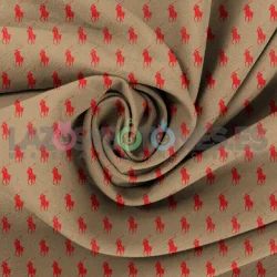 Tela Polo RL Camel/Rojo - 150cm/ancho Tela Polo RL Camel/Rojo - 150cm/ancho