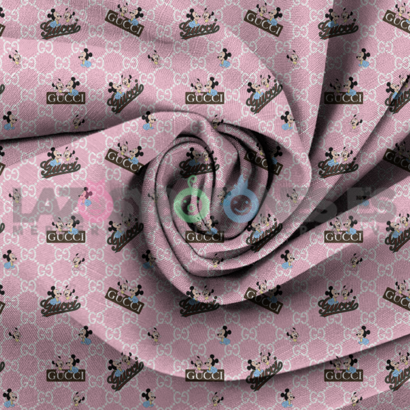 Tela Gucci Minnie y Mickey baby Rosa - 150cm/ancho