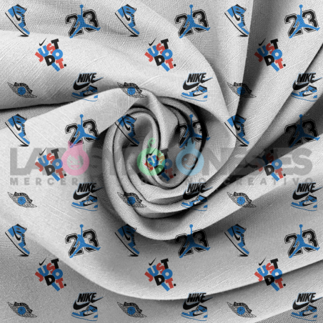 Tela Nike Jordan Blanco/Azul - 150cm/ancho