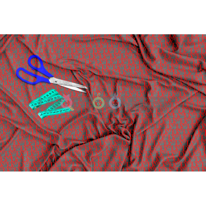 Tela Dior Gris/rojo - 150cm/ancho