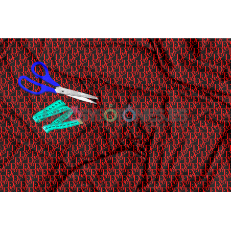 Tela Dior Negro/rojo - 150cm/ancho