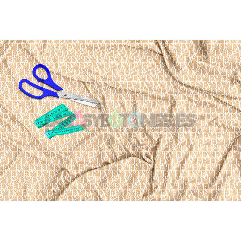 Tela Dior Camel/blanco - 150cm/ancho