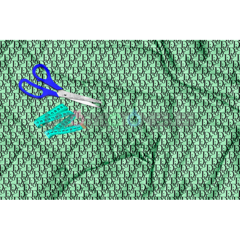 Tela Dior Negro / Verde - 150cm/ancho