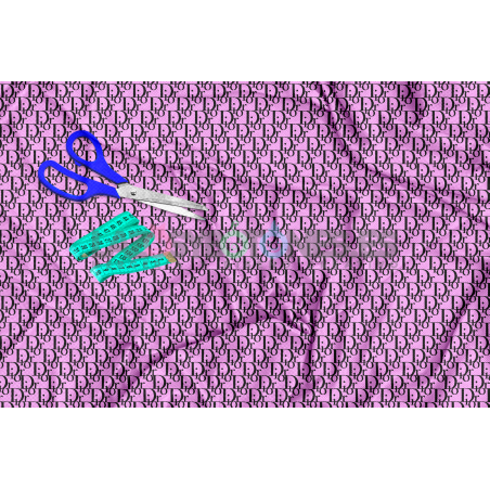 Tela Dior Negro / Lila - 150cm/ancho