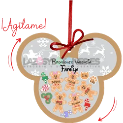 BOLA DE NAVIDAD CON PURPURINA ¡AGÍTAME! -  MOD. MICKEY GALLETAS