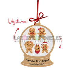 BOLA DE NAVIDAD CON PURPURINA ¡AGÍTAME! - MOD. GALLETAS DE JENGIBRE BOLA DE NAVIDAD CON PURPURINA ¡AGÍTAME! - MOD. GALLETAS DE JENGIBRE