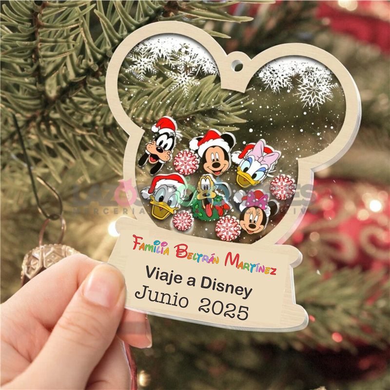 BOLA DE NAVIDAD CON PURPURINA ¡AGÍTAME! -  MOD. FAMILIA DISNEY