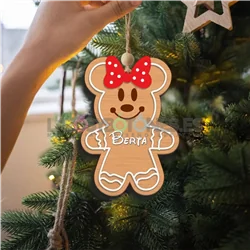 BOLA DE NAVIDAD MADERA - MOD. MINNIE GALLETA JENGIBRE BOLA DE NAVIDAD MADERA - MOD. MINNIE GALLETA JENGIBRE