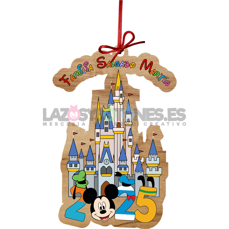 BOLA DE NAVIDAD MADERA - MOD. CASTILLO DISNEY
