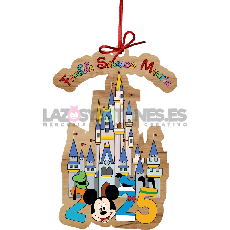 BOLA DE NAVIDAD MADERA - MOD. CASTILLO DISNEY