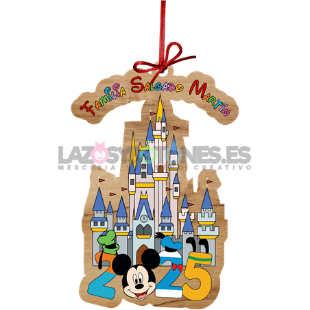 BOLA DE NAVIDAD MADERA - MOD. CASTILLO DISNEY