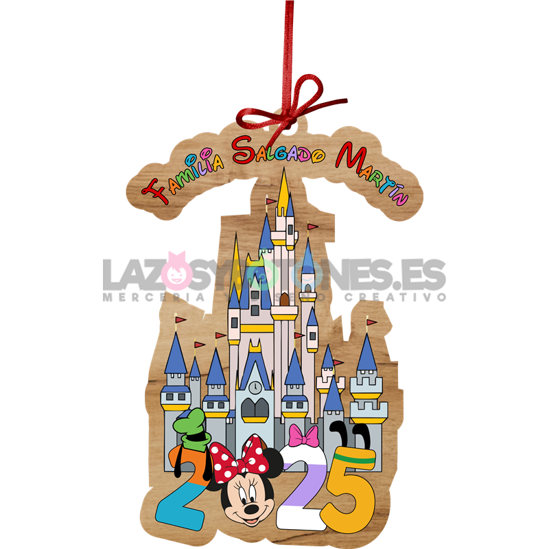 BOLA DE NAVIDAD MADERA - MOD. CASTILLO DISNEY