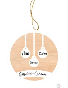 BOLA DE NAVIDAD MADERA - MOD. REDONDO FAMILIA BOLA DE NAVIDAD MADERA - MOD. REDONDO FAMILIA