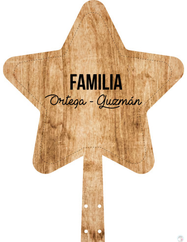 BOLA DE NAVIDAD MADERA - MOD. REDONDO FAMILIA