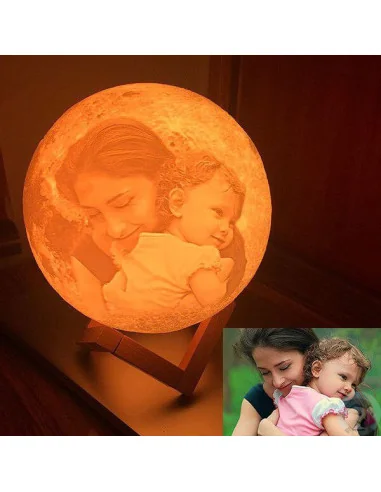 LÁMPARA LUNA PERSONALIZADA CON LUZ LED