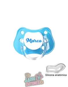 CHUPETE AZUL PERSONALIZADO CON NOMBRE - 0 a 6 meses CHUPETE AZUL PERSONALIZADO CON NOMBRE - 0 a 6 meses