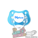 CHUPETE AZUL PERSONALIZADO CON NOMBRE - 0 a 6 meses