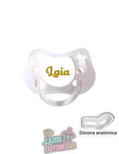 CHUPETE BLANCO PERSONALIZADO CON NOMBRE - 0 a 6 meses CHUPETE BLANCO PERSONALIZADO CON NOMBRE - 0 a 6 meses