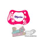 CHUPETE FUCSIA PERSONALIZADO CON NOMBRE - 0 a 6 meses