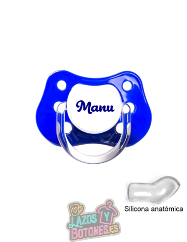 CHUPETE AZUL PERSONALIZADO CON NOMBRE - 0 a 6 meses