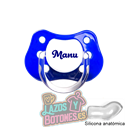 CHUPETE AZUL PERSONALIZADO CON NOMBRE - 0 a 6 meses