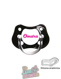 CHUPETE NEGRO PERSONALIZADO CON NOMBRE - 0 a 6 meses CHUPETE NEGRO PERSONALIZADO CON NOMBRE - 0 a 6 meses