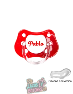CHUPETE ROJO PERSONALIZADO CON NOMBRE - 0 a 6 meses CHUPETE ROJO PERSONALIZADO CON NOMBRE - 0 a 6 meses
