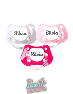PACK DE 3 CHUPETES PERSONALIZADOS CON NOMBRE - CANDY GIRL - 0 a 6 meses PACK DE 3 CHUPETES PERSONALIZADOS CON NOMBRE - CANDY GIRL - 0 a 6 meses