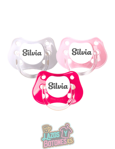 PACK DE 3 CHUPETES PERSONALIZADOS CON NOMBRE - CANDY GIRL - 0 a 6 meses