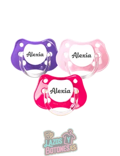 PACK DE 3 CHUPETES PERSONALIZADOS CON NOMBRE - CUPCAKE ROSA - 0 a 6 meses PACK DE 3 CHUPETES PERSONALIZADOS CON NOMBRE - CUPCAKE ROSA - 0 a 6 meses